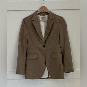 H&M Women's Brown Beige Taupe One Button Blazer XS